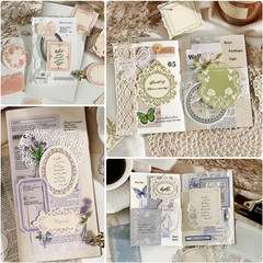 120Pcs Vintage Scrapbook Decorative Paper Set, Embossed Pattern Small Writing No