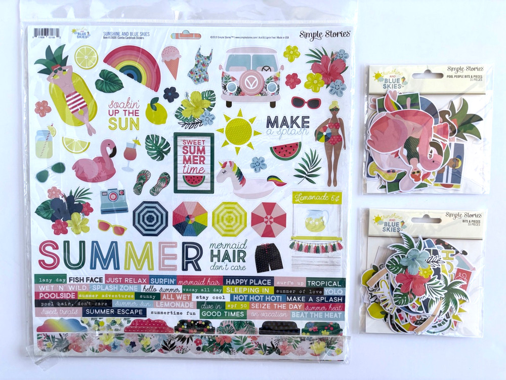 Simple Stories Sunshine Blue Skies Collector Kit 12×12 Scrapbook Bundle