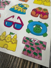 Summer Beach Vacation Sticker Sheet Colorful Illustrated