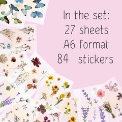 Transparent Flower and Butterfly Stickers for Scrapbooking, Journaling – Vint…