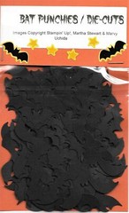 100 Bat Die Cut Punchies, 5 Different Bats 20 Each, HEAVYWEIGHT Cardstock