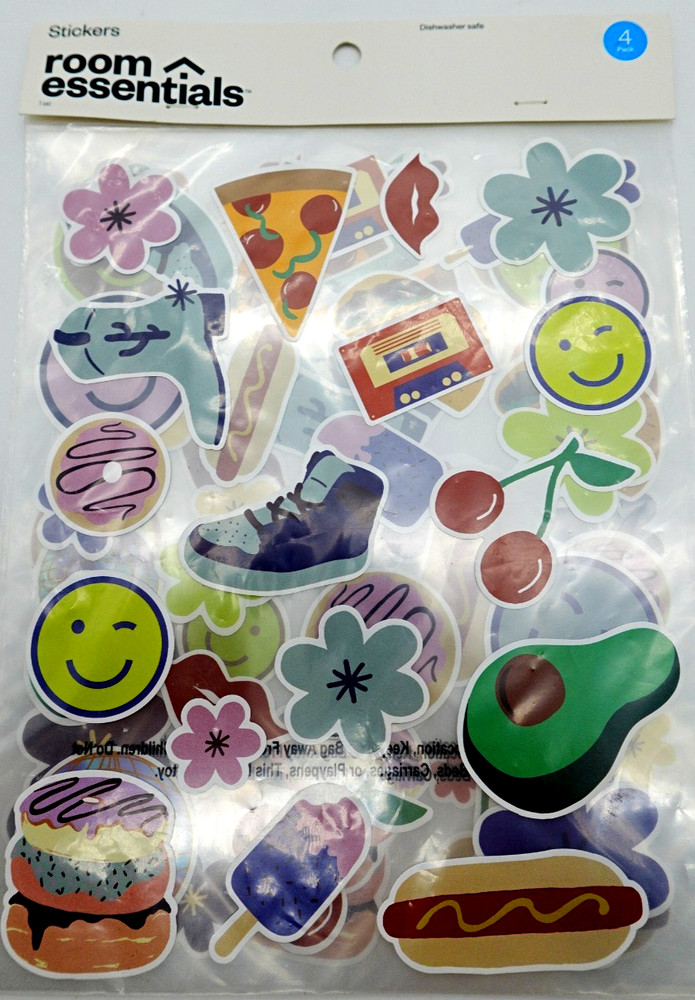 Room Essentials 4‑Pk Stickers Decorative Stickers for Kids Crafts, Water Bottles