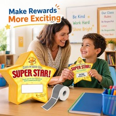 50 PCS StarShaped DIY Custom Scratch Off Cards Classroom Prizes Tickets Kids