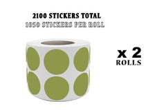 Colored Dot Stickers Olive Green 3/4 » Round Labels (19MM) 2100 Labels on Rolls