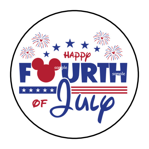 HAPPY 4TH OF JULY ENVELOPE SEALS STICKERS LABELS 1.5″ (30) DISNEY PATRIOTIC