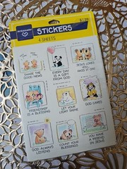 Vintage 80’s Hallmark Christian Faith Stickers Bears Panda Koala Polar 3 Sheets
