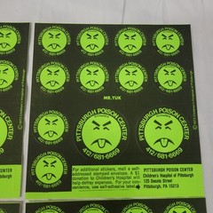 lot of 1972 Mr. YUK Pittsburgh Poison Control Sticker Sheet Children’s Hospital