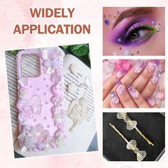 60g Half Pearl Rhinestones, White/Silver Series