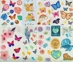 199+ Stickers themed Birds Spring meadow plants insects sunshine rainbow bloom