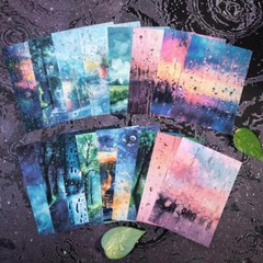 10X Rainy Day Background PET Stickers Journal Card Scrapbook Decorative Collage