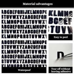1/2 Inch Letters Stickers – 1664 Pieces Capital Alphabet 0.5 INCH, Black