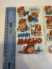(2) Sheets 80s Cartoons Marvin Puffy Sticker Born To Be Wild Fat Comedy Red Hair