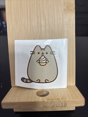 Pusheen Cat with Ice Cream Cupcake Sticker 2 x 2 Inches