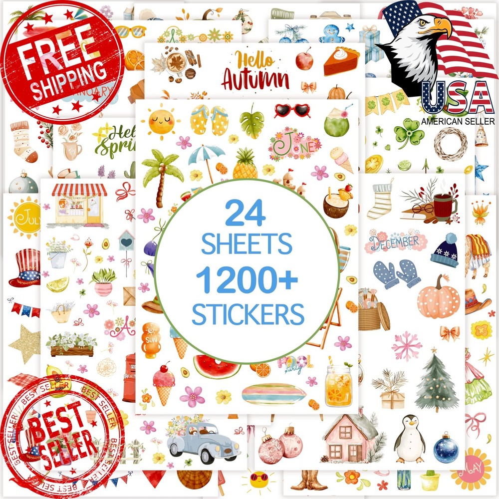slapaflife Planner Stickers, 24 Page, 1000+