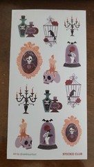 STICKII CLUB Halloween Gothic Skulls themed sticker sheet, art by vankhuynhart