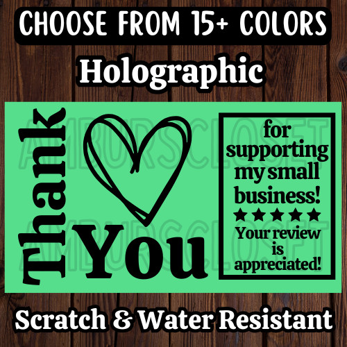 50 THANK YOU STICKERS 2.25″ LABELS SEALS REVIEW SHOP SMALL SCRATCH RESISTANT