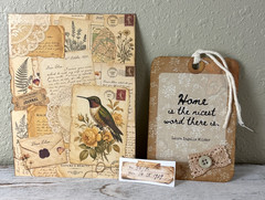 Vintage Junk Journal Art Card, Tag and Label Scrapbook Card Toppers