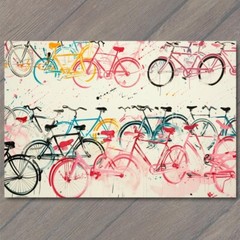 STICKER Bicycle Collage Riding Bikes Funny Cute Strange Wheels Fun Cute Art