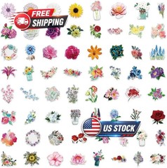 120 Pcs Transparent Flower Stickers for Scrapbooking, Journaling, Crafting