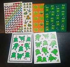 Vintage Frog Sticker Lot Trend Sandylion AGC Hallmark 3D Rainbow 80s 90s Rare
