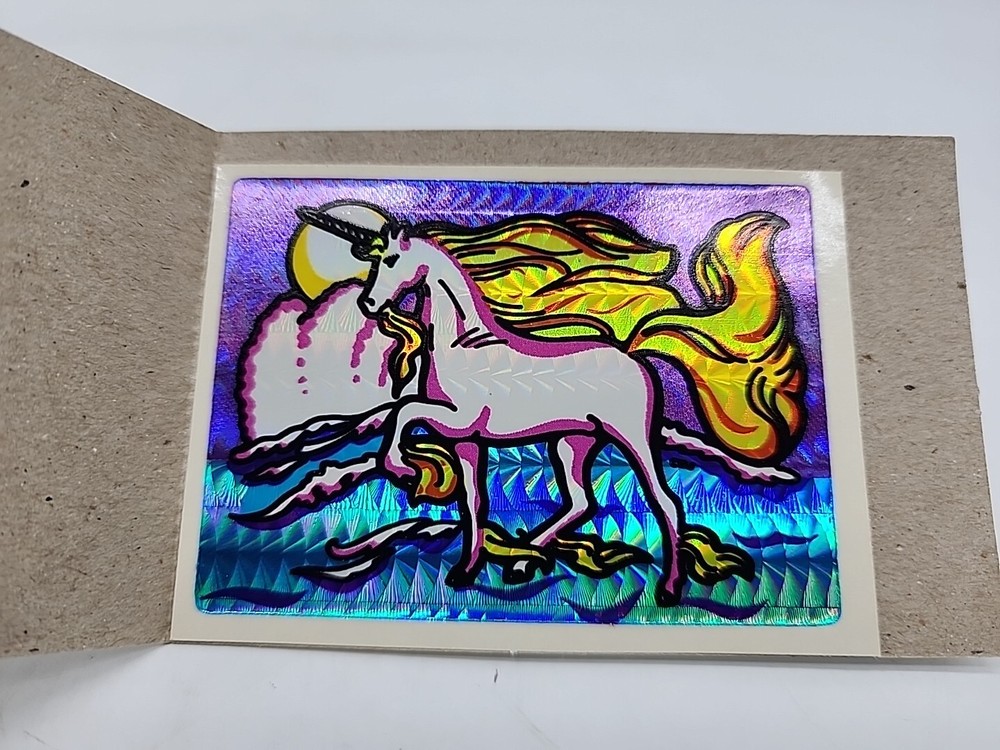 Vintage 80’s Decal Specialties BJ Prism Ocean Waves Unicorn Vending Sticker