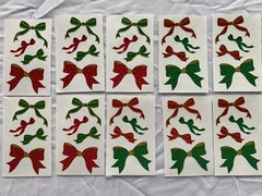 Mrs. Grossman’s Sticker Lot Christmas Holiday Bows Vintage 1991 10 Mods Sheet
