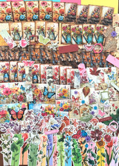 #702 – FLORAL BUTTERFLY – 15 PIECES – SCRAPBOOK JUNK JOURNAL SUPPLIES/KIT / LOT