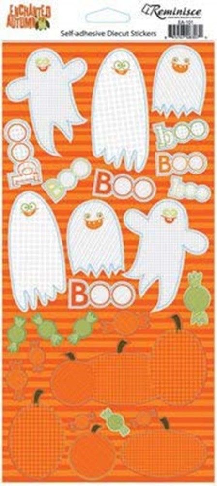 Enchanted Autumn Cardstock Halloween Ghosts and Pumpkin Stickers