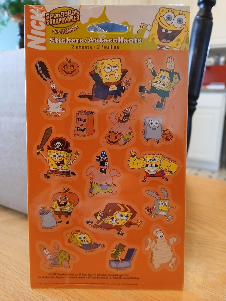 SpongeBob SquarePants Halloween Stickers New Unopened c. 2006 American Greetings