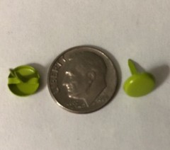 LIME GREEN METAL FLAT HEAD BRADS(25pc)Miss Elizabeth’s•Card Making•Scrapbooking•