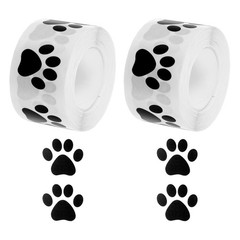 Adhesive Label Stickers Transparent Black 1000Pcs Paw Stickers 1.5″ Stickers