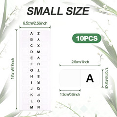 A-Z 26 White Letters Tabs Sticky Alphabet Tabs, 260 Pcs Self Adhesive Page Tabs