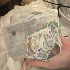 Floral Scrapbooking & Junk Journal Paper Ephemera Mixed Lot, Multicolor