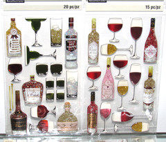 NEW PEGATINAS RECOLLECTIONS ALCOHOL MARGARITA WINE BOTTLE THEME 3D STICKER LOT