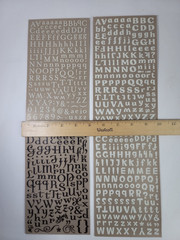 12 Alphabet Letter Fonts Rub On Sheets White Brown Black Scrapbooking Crafts