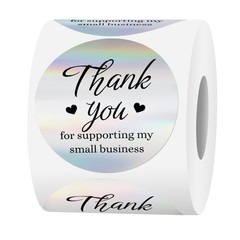 500 Pcs 2″ Round Thank You Stickers for Small Business for Envelopes Gift Bags