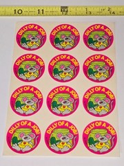 TREND DILL PICKLE SCRATCH N SNIFF STICKER SHEET VINTAGE MOUSE PICKLES PINK RAT