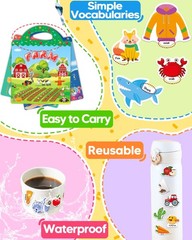 Reusable Sticker Book for Toddlers & Stickers for Kids, Toddler Travel Toys, …