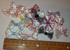 New 37 Satin Color Trim & Dot Print Bows Craft Scrapbooking etc. New