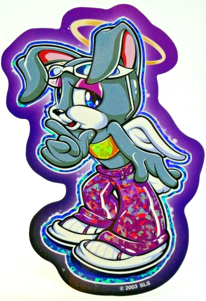 Cute Angel Bunny Prism Sticker Decal Glossy Holo Vintage Collectible #14 of 15