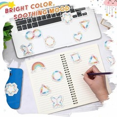 Anxiety Sensory Stickers 36 Pack Rainbow Textured Fidget Relief for Teens Adults