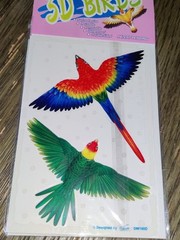 Lot of 3 Packs ArtLover 3D Bird Stickers Reusable Double Sided Waterproof NIP