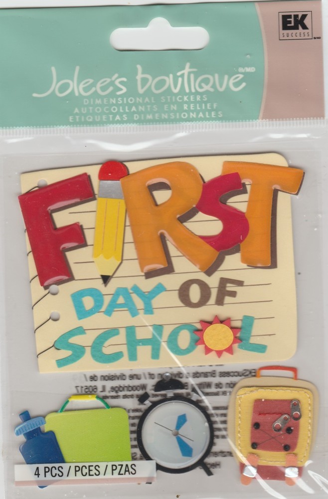 Jolee’s Boutique » First Day Of School » Scrapbooking Stickers-4pcs
