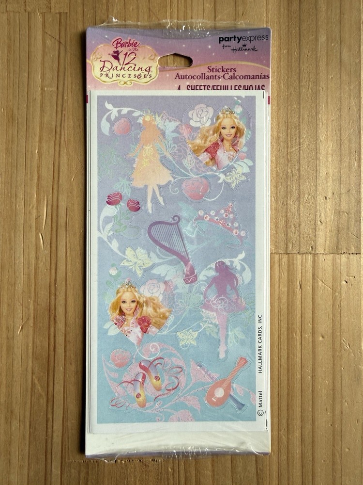 Hallmark Disney 12 Dancing Princesses Stickers 4 Sheets Unopened Made In USA