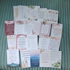 26 Scripture Cards w/ Wooden Stand Double-Sided Bible Verse Christian Gift idea