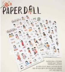 #37 cute paper doll pencil cartoon pvc stickers notebook diary decoration