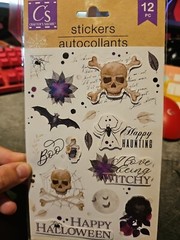 Crafter’s Square Halloween Gothic themed stickers «3D», skulls, bat, spiders NIP