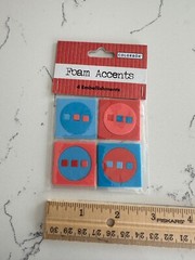 Colorbok Foam Accents 4 Embellishments ~ Square, Circle w/Dots Scrapbooking