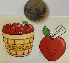 GOOD LOOKING APPLE Stickers (13pc)Hallmark•Vintage 1983 •Reward•Card Making•