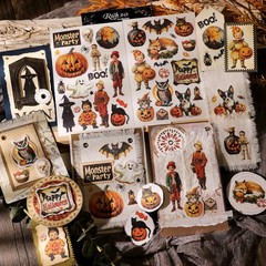 Halloween 2 Small Rub On Transfers Stickers Crafts for Paper Wood Fabric DIY